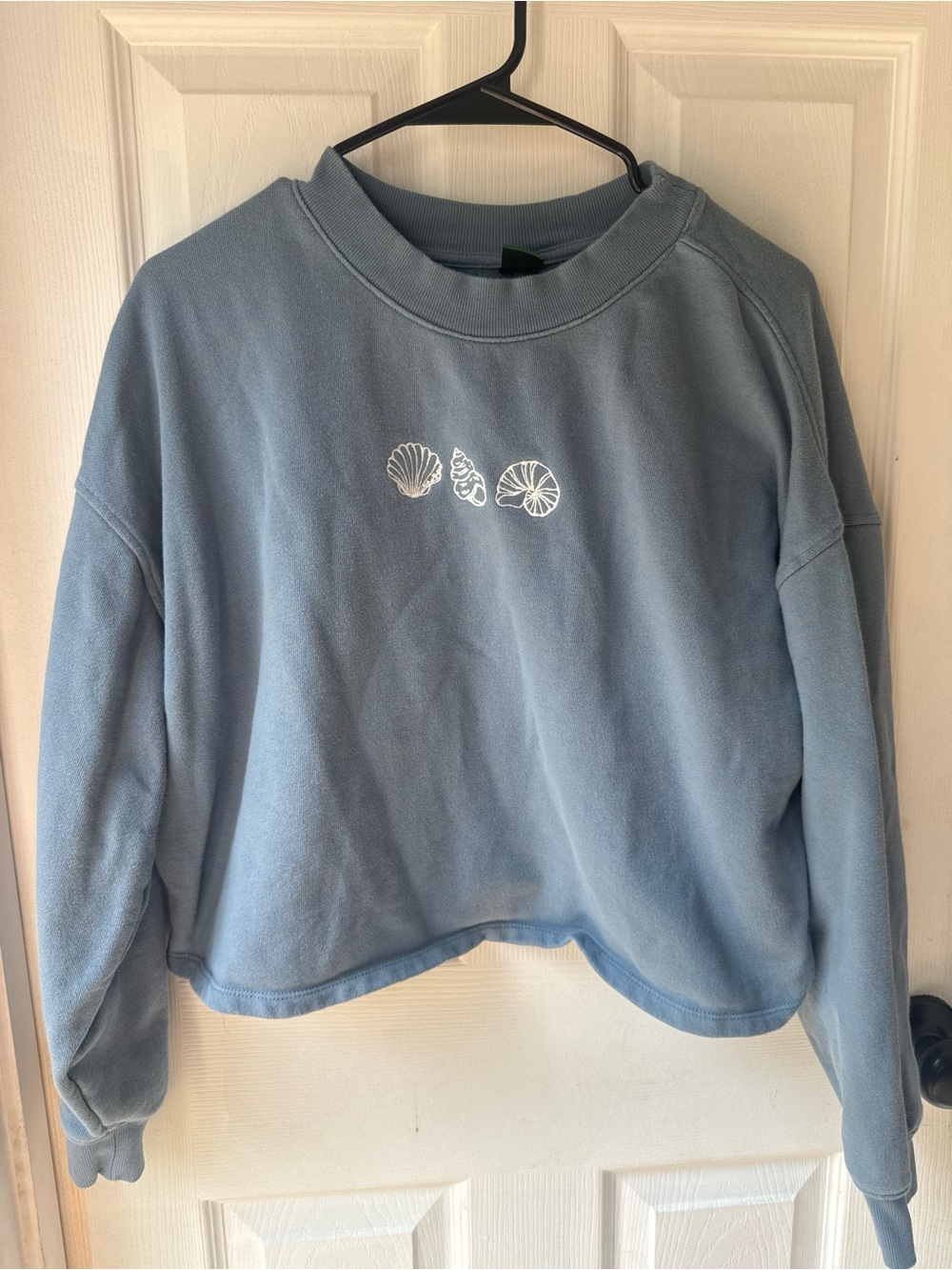 wild fable Light Blue Shell Graphic Pullover Sweatshirt